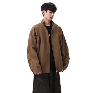 简约纯色立领外套男春季新款宽松休闲百搭夹克 XZ309 JK8636 P85图片