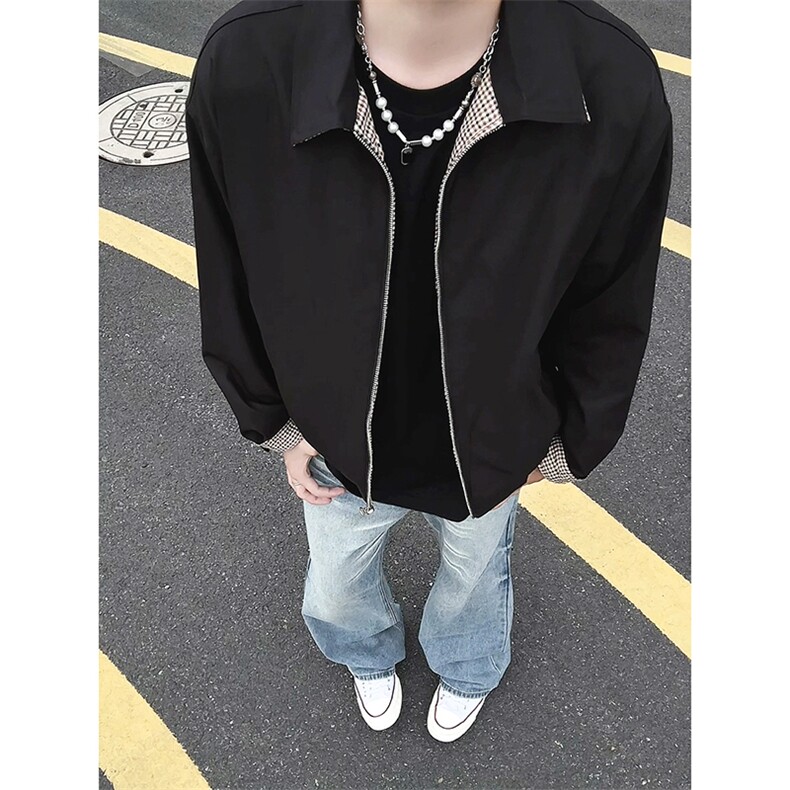 模特-廓形老钱风外套时尚短款夹克男9110-P78,男装夹克,电商B380（原B361）