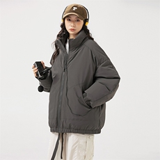 现货冬季美式休闲加厚雪山外套夹克立领纯色三防户外工装棉服，男装夹克，电商A486-1