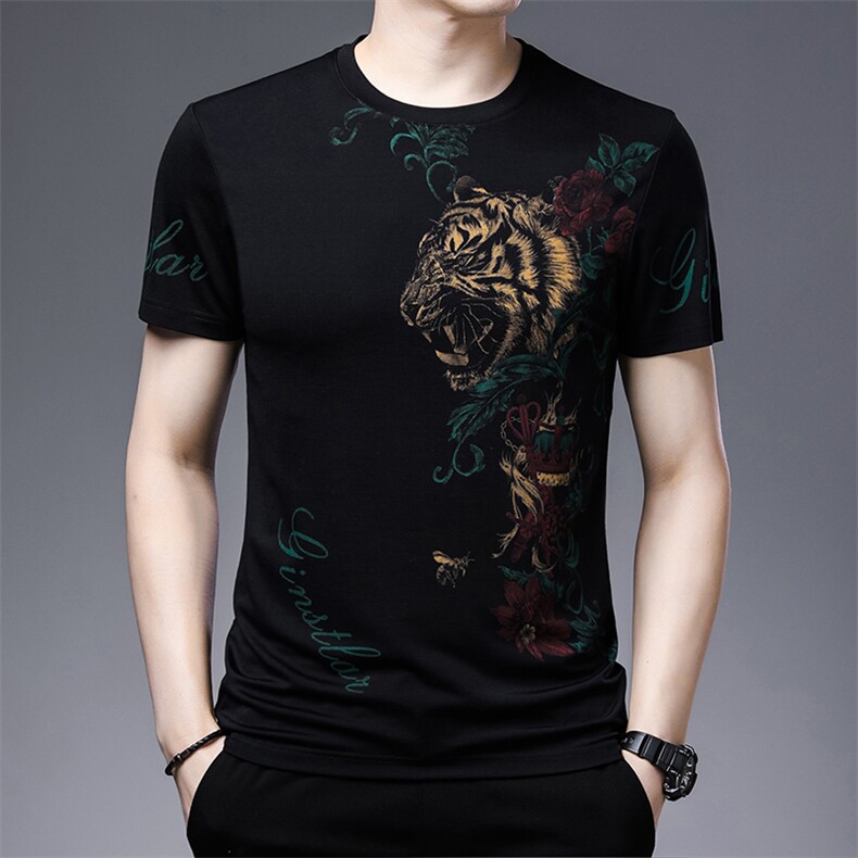 夏季男士短袖T恤青年休闲绅士修身体恤免烫商务,男装T恤,电商B360