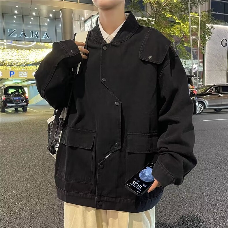 美式夹克牛仔不规则外套XJ01P85,男装夹克,星座1116-2