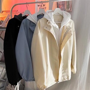 潮流夹克潮男春假两件连帽外套J021P55图片