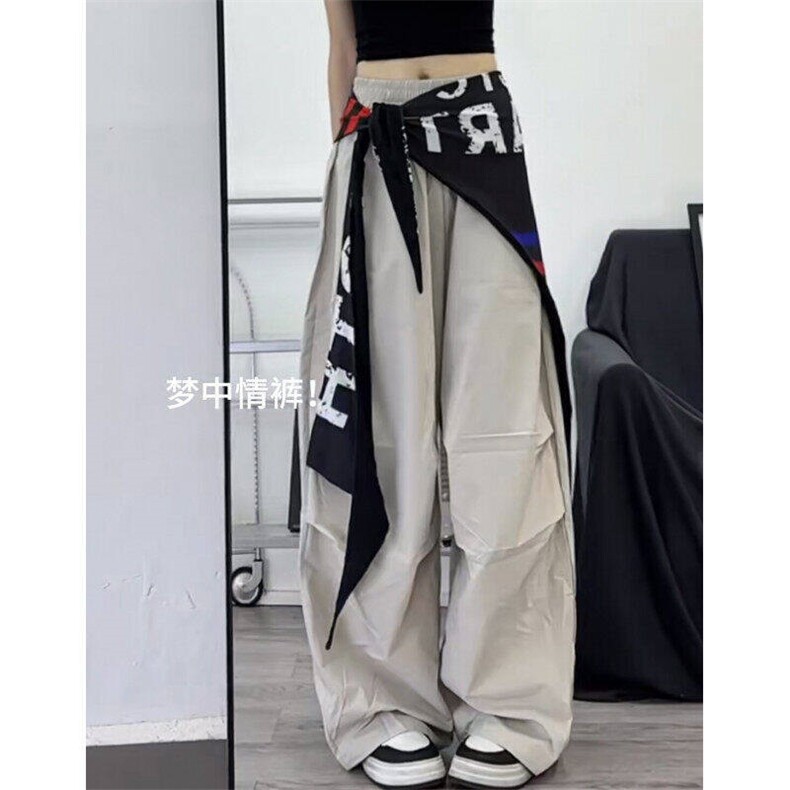 BLACKLISTS美式复古设计感屁帘工装伞兵裤男女宽松褶皱弯刀阔腿裤，男装工装外套，星座813-2