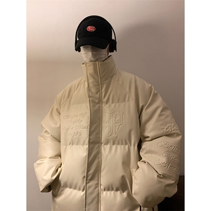 冬款字母肌理压花立领棉衣boy美式盐系加厚保暖棉服A071-589-P115图片