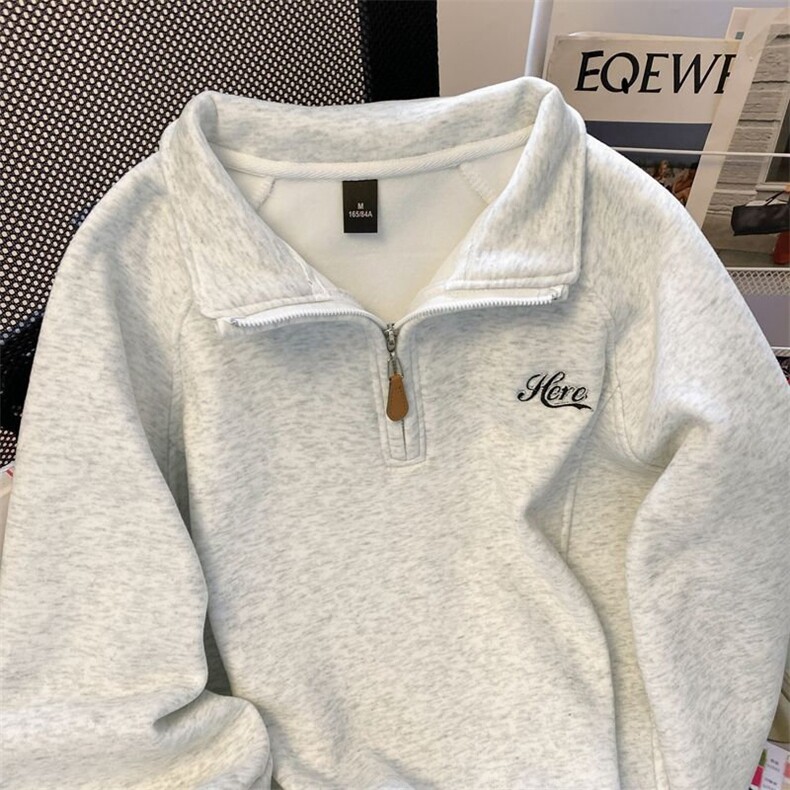 5575-P57潮牌小众设计感立领纯棉华棉复合休闲卫衣加绒,女装卫衣/绒衫,星座617A-2