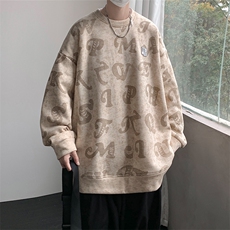 开春新款美式满印数码印花卫衣男高街bf风潮流上衣MY02391-P40，男装卫衣，星座308B-1