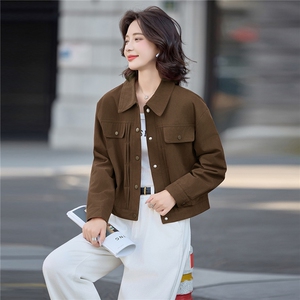 现货秒发2025秋冬新款韩版时尚学院风休闲宽松外套百搭女短外套图片