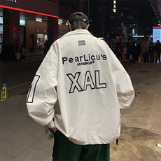 XZ213-19JK42-P108控128港风大码ins印花潮牌百搭宽松翻领夹克，男装夹克，星座213