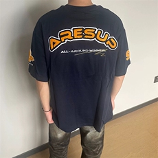 万针全刺绣工艺抖音得物高品质260克重磅纯棉双纱美式高街短袖T恤，男装T恤，电商A486-1