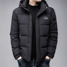B8813主推款锦氨精品面料鸭绒90绒子含量帽子可脱卸男士羽绒服，男装羽绒服，钱塘207-3