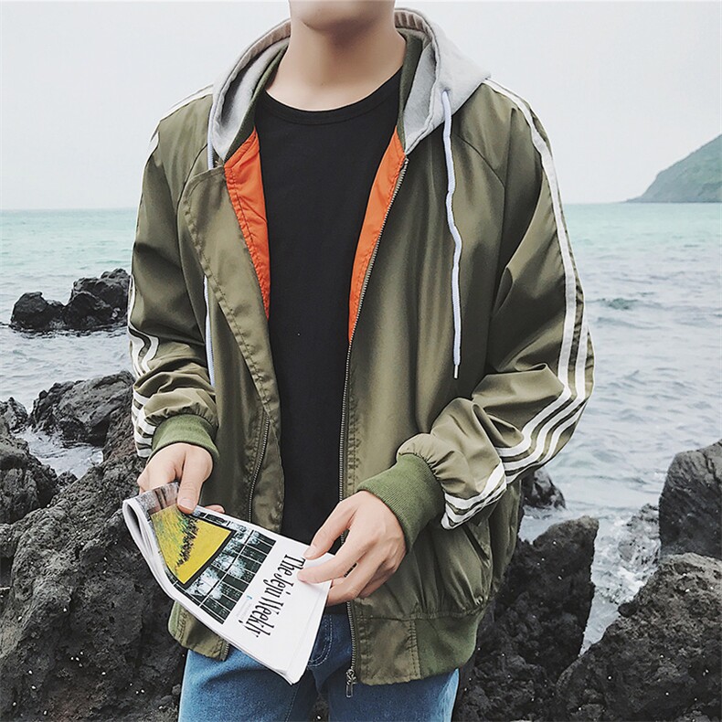 A003-927-P50秋冬季新品拼接连帽夹克男外套韩版港仔风,男装夹克,电商A003