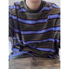 有货。T恤男女条纹拼色体恤ST736-P45，男装T恤，星座412-3