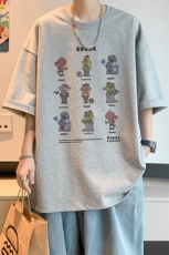 已注册/夏季内景纯棉日系重磅落肩短袖T恤男宽松打底DT00095/P25，男装T恤，电商B316
