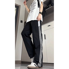 冰丝男裤加长高个子条纹休闲裤男夏季薄款190cm115运动裤KZ061P45，男装休闲裤，电商B312