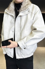 座山雕加绒皮衣男加厚宽松版冬季外套C317-26628-P215，男装皮衣，电商C317