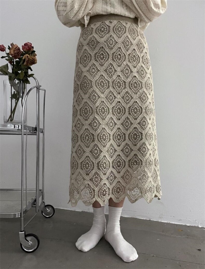 爆-磨毛系列-针织双层蕾丝半裙，女装半身裙，新袖
