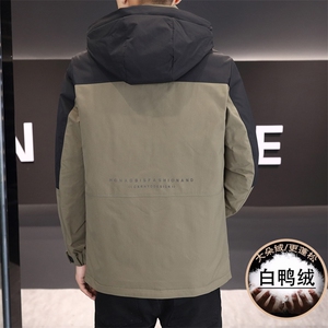 标90高品质连帽白鸭绒三防面料加厚羽绒服工装外套上衣1666P238图片