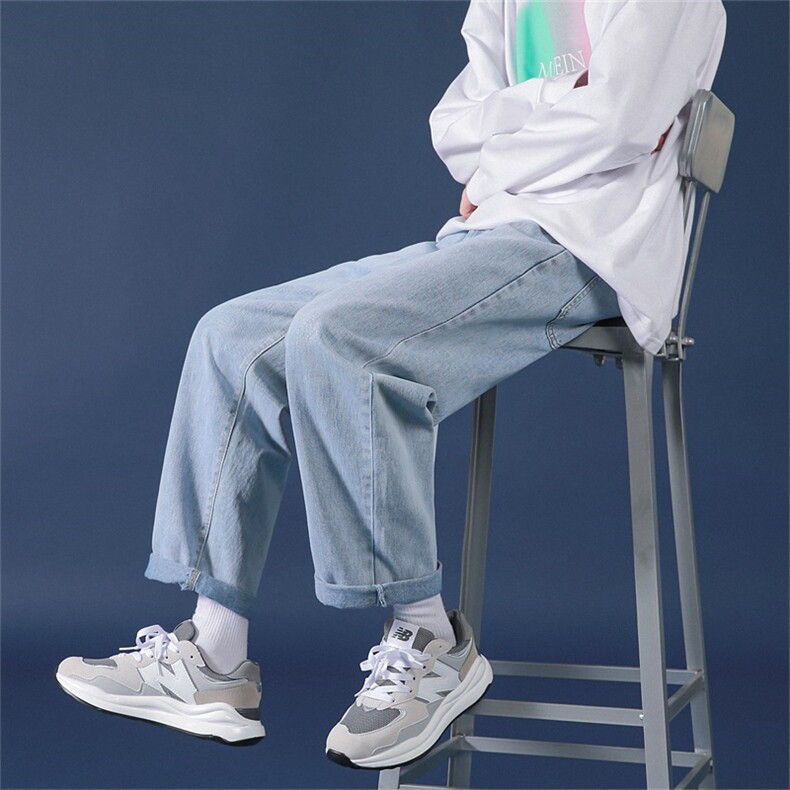 基础款宽松直筒牛仔裤百搭休闲纯色牛仔长裤男A080-9252-P30控48,男装牛仔裤,电商A080