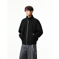 呢料夹克复古立领毛呢夹克痞帅宽松百搭情侣外套504-F68-P70控108，男装夹克，星座504
