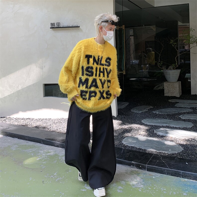 高级感毛衣男冬季慵懒风情侣水貂毛绒针织衫,男装针织衫/毛衣,星座716-4