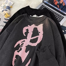 秋季新款时尚潮男百搭宽松圆领针织毛衣，男装针织衫/毛衣，四季星座218-1