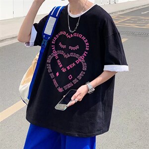 男潮流夏季圆领T恤宽松短袖T527P30图片