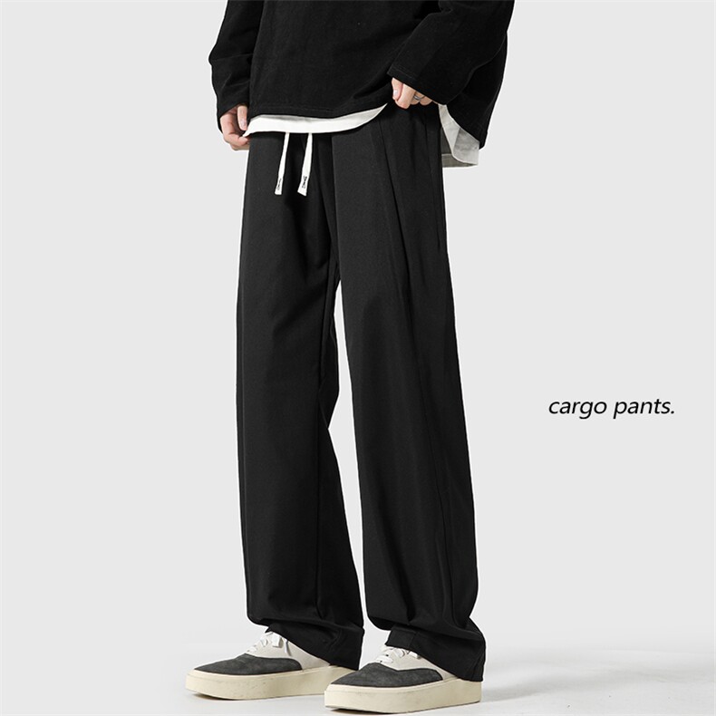 秋新oversize纯色工装直筒裤男宽松休闲大码高街拖地裤K1169-P50,男装休闲裤,电商A082