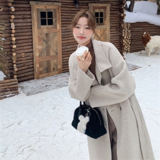 现货主推70毛手工羊毛大衣191-K6339-P255-K378，女装双面呢大衣，韩蜜菓