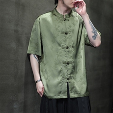 风夏季2026新款五分袖衬衫休闲大码A021-CS9898-P65-控88，男装T恤，电商A021