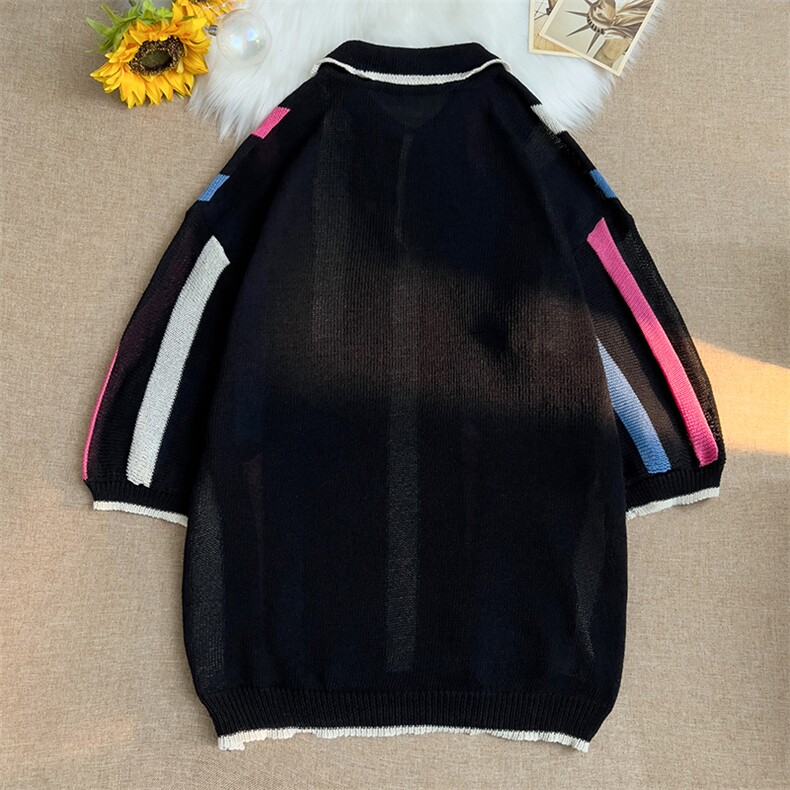 短袖t恤男polo衫高级感夏季潮流日系宽松美式七分袖PL0130-P43,男装Polo衫,星座308B-1