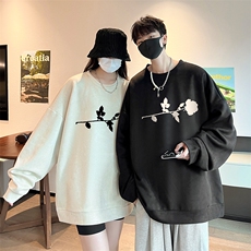 麂皮绒卫衣男大码重磅长袖t恤男JW81360-P35，男装卫衣，电商A040