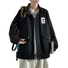 秋装新款高级感外套男立领夹克运动休闲宽松华夫格上衣男J201-P75，男装夹克，星座815-2