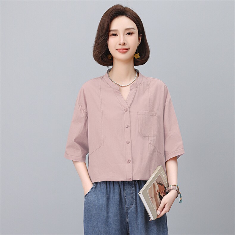 2025年夏季新款全棉开衫,女装衬衫,悦见她
