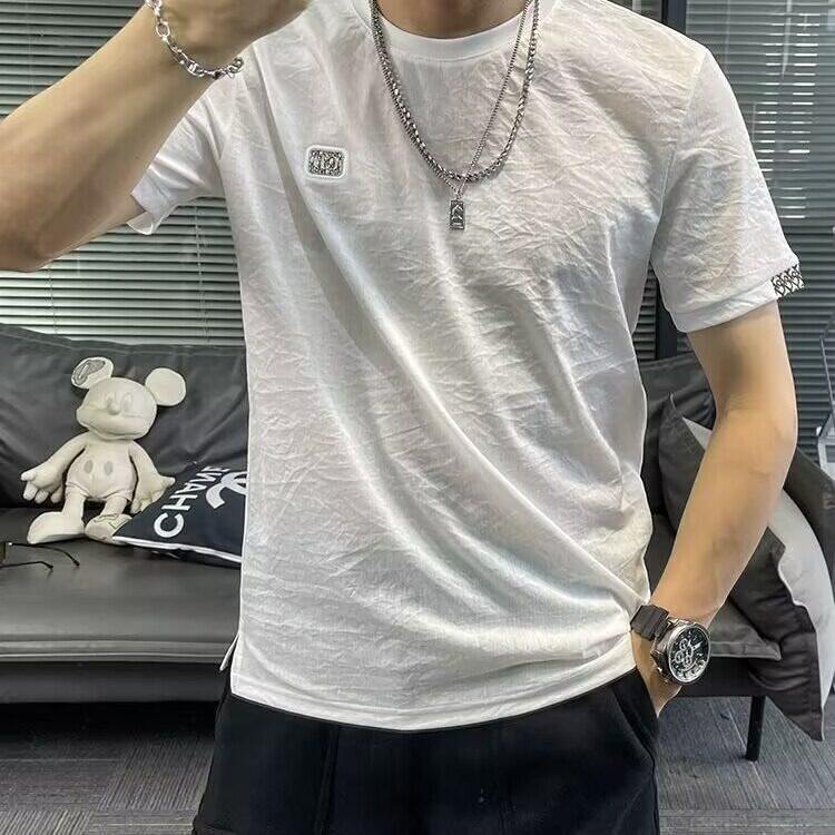 网图现货棉麻短袖夏季简约修身薄款上衣百搭麻料T恤R0150-P28,男装T恤,星座1005-4
