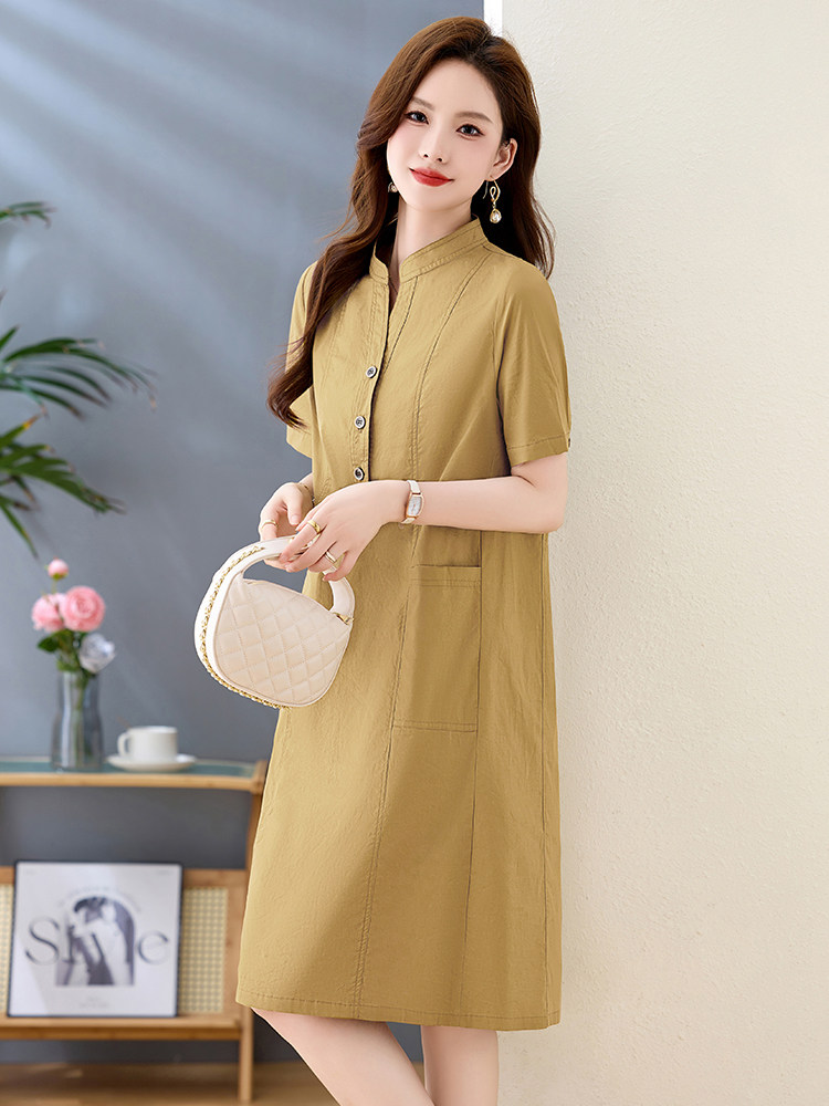 2025年夏季休闲女装连衣裙新款时尚洋气显瘦裙子,女装连衣裙,伊航服饰