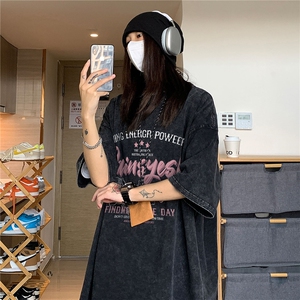 中性2026夏季新款水洗短袖T恤男女夏装美式宽松半袖体恤S180-P38图片
