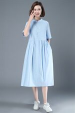 宽松柔软简约连衣裙2021年夏季自然舒适，女装连衣裙，奕阳依阁