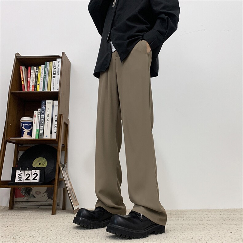 现货直筒西裤男春季新款垂感阔腿西装裤子宽松休闲长裤XK302-P50,男装西裤,电商A178