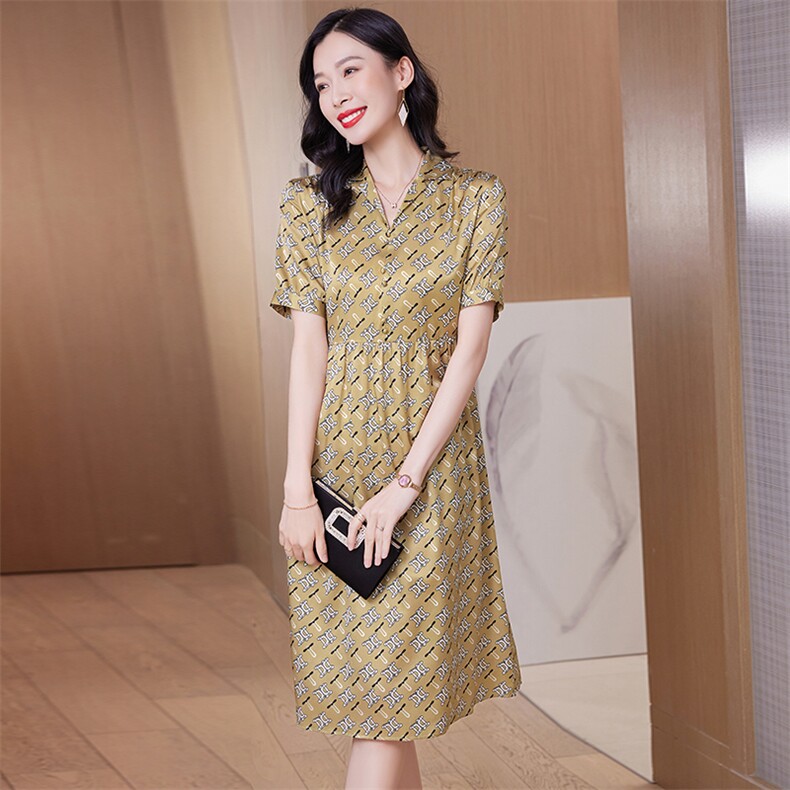 高级感碎花真丝连衣裙女2026新款大码女装遮肚子显瘦真丝裙子夏,女装连衣裙,阿舍尔精品
