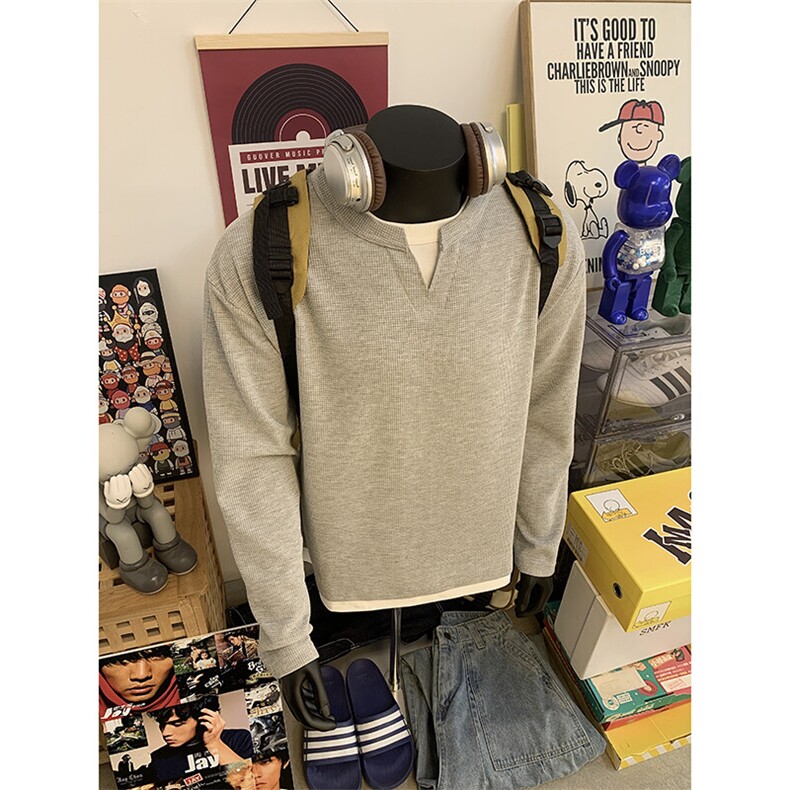 旗下春秋假两件T恤女宽松百搭显瘦学生长袖卫衣上衣潮，男装T恤，电商C213(原B265)