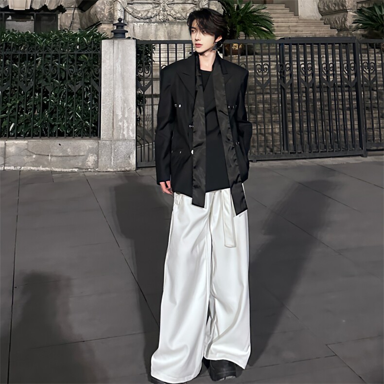 (图）高品质2025春季新款高级感垫肩西服(配丝带）2011-P110图片