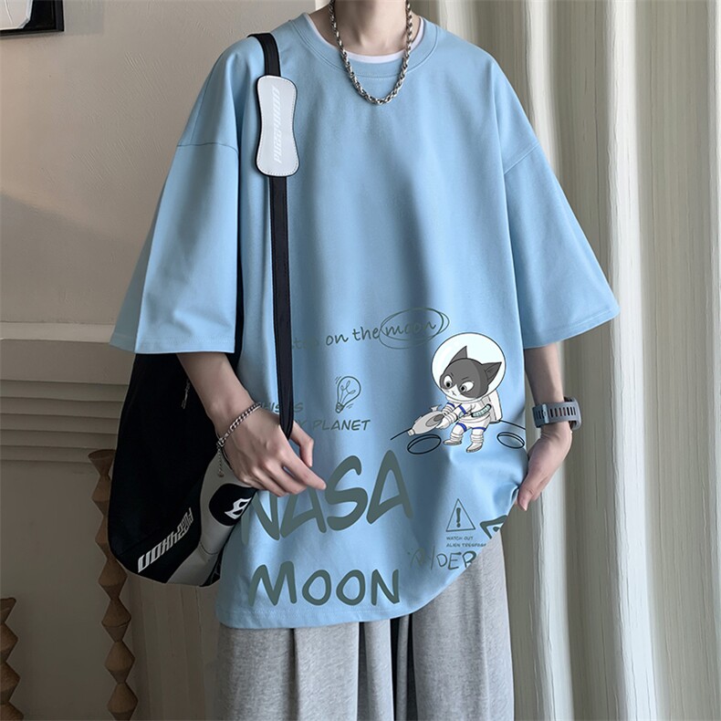 NASA联名同款230g重磅纯棉短袖t恤男大码半袖半截袖DX17187-P20,男装T恤,电商A040