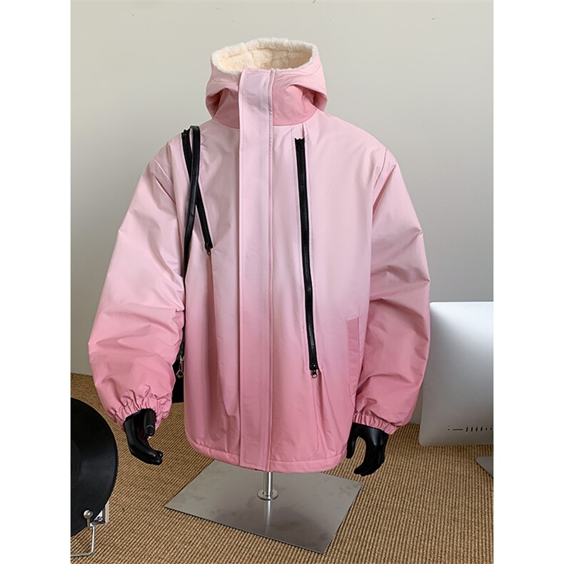 渐变三防户外冲锋衣内里600克仿兔毛潮牌棉衣XZ301AY08P128，男装夹克，星座301A