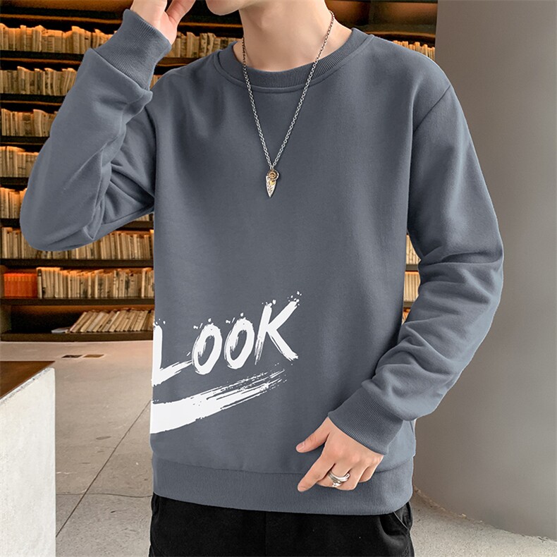 抖音直播现货2026秋季新款潮流男士look印花大码休闲圆领卫衣打底,男装T恤,星座1816-2（原1210–2）