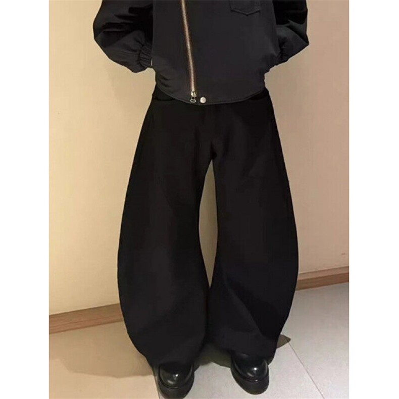 西装裤男女宽松显瘦休闲拖地裤潮流时尚常规阔脚裤KX024,男装牛仔裤,星座1116A（原606A-3）