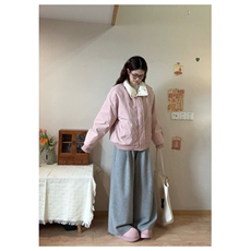 网图羊羔毛毛领棉服派克服男女冬季2025新款立领工装棉衣外套P78，男装棉衣，电商C306-1