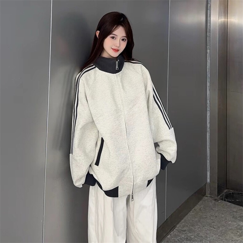 抖音得物高品质美式高街重磅结构设计拼接织带立领卫衣外套CM42，男装卫衣，电商A486