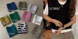 款号：WM0015
名称：粗针U领背心毛衣图片