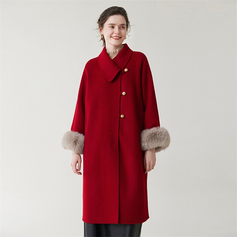 25秋冬新款双面羊毛大衣女中长款双面呢羊毛大衣女加厚外套女，女装双面呢大衣，优远毛呢大衣