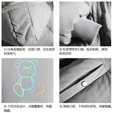 MY16139-P100加厚加绒连帽衣男大码服男面包服男网格挂拍，男装棉衣，电商A040A